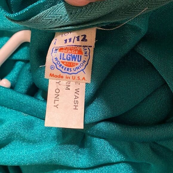 Vintage Green Angel Sleeve 70s Dress - Picture 4 of 8